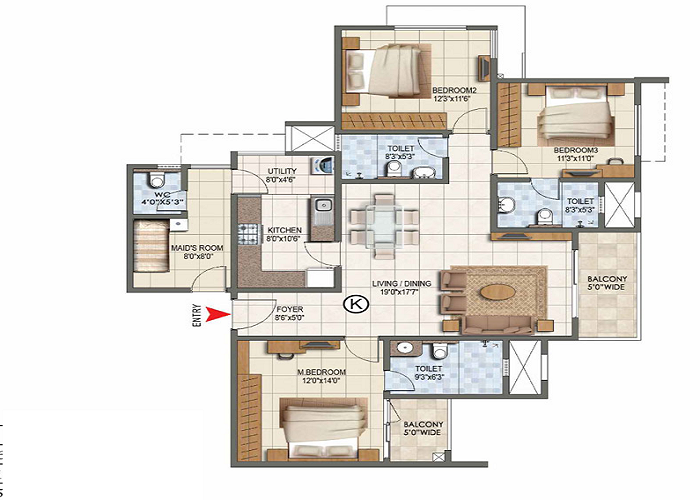 Godrej Lakeside Orchard 4.5 BHK Floor Plan